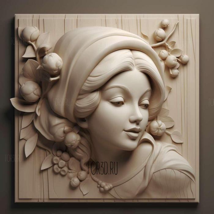 st Snow White 2 stl model for CNC